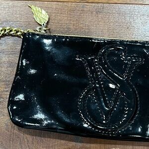Victoria's Secret Black Patent Clutch with Gold Accents